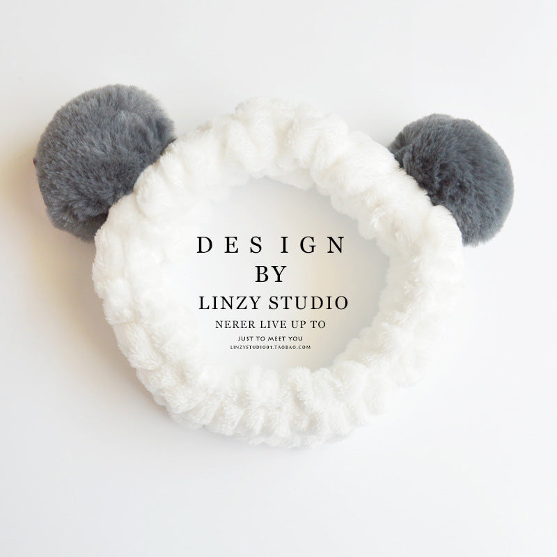Cute Panda Ear Soft Carol Fleece Women Headband Cute Panda Ear Soft Carol Fleece Women Headband